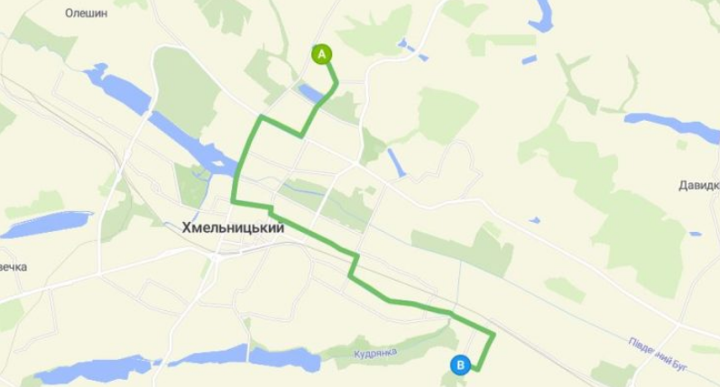 8 автобус Хмельницький маршрут